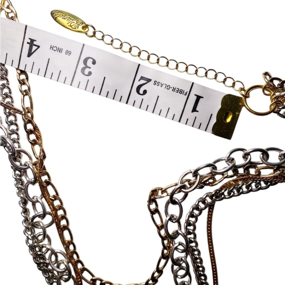 Plunder Layered Silver and Gold Chain Necklace - Picture 6 of 6